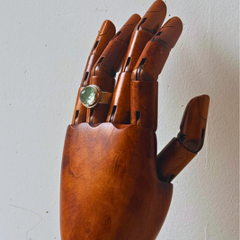 Bague en argent avec oligoclase