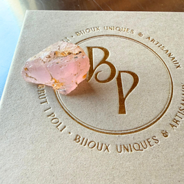 Pendentif en argent avec quartz rose de Tanzanie