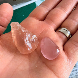 Pendentif en argent avec quartz rose de Tanzanie