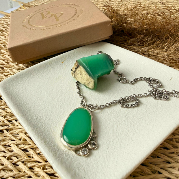 Pendentif chrysoprase de Tanzanie